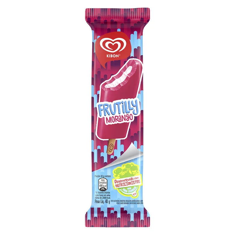 PICOLE KIBON FRUTILY MORANGO/ BAUNILHA