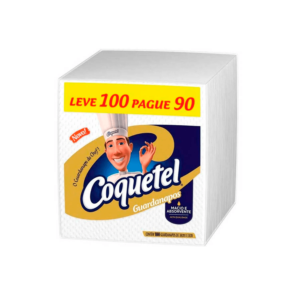 GUARDANAPO COQUETEL 22CMX23CM 100 GUARDANAPOS