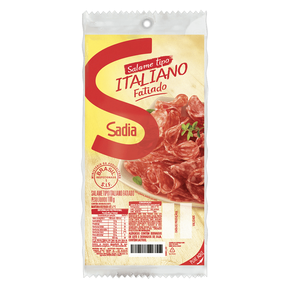 SALAME SADIA ITALIANO FAT 100 G