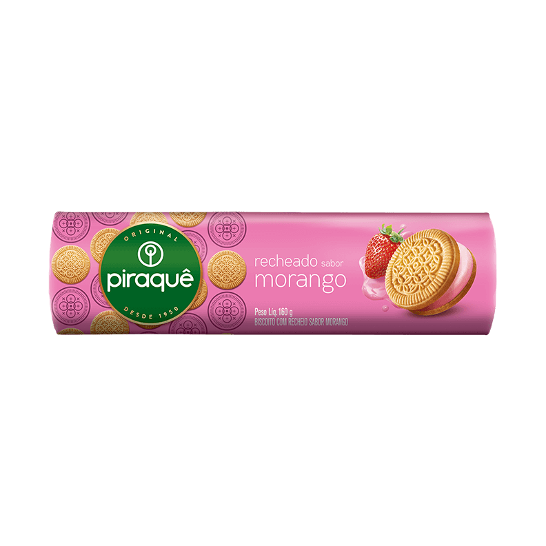 BISCOITO PIRAQUE RECHEADO MORANGO