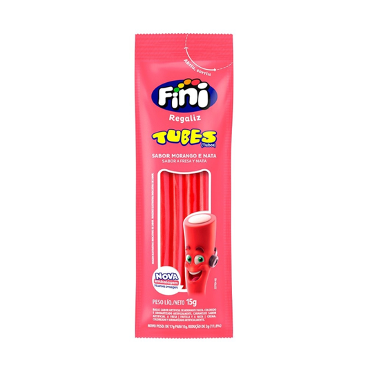 BALA FINI TUBES MORANGO E NATA  15GRS