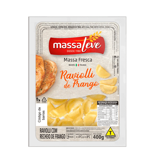 MASSA LEVE RAVIOLLI DE FRANGO 400GR