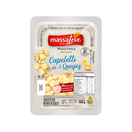 MASSA LEVE CAPELETTI 3 QUEIJOS 500GR