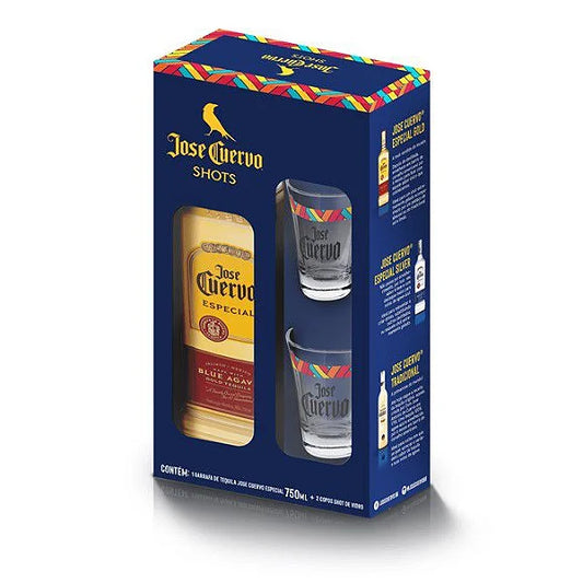 KIT TEQUILA JOSE CUERVO OURO+ 2 SHOTS  750 ML