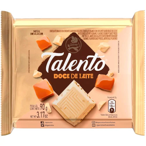 TALENTO CHOCOLATE BRANCO COM DOCE DE LEITE 90GR