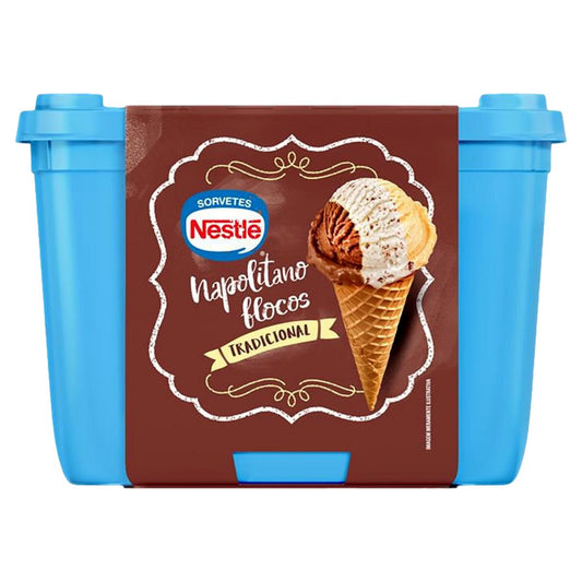 SORVETE NESTLE NAPOLITANO FLOCOS 1,5L