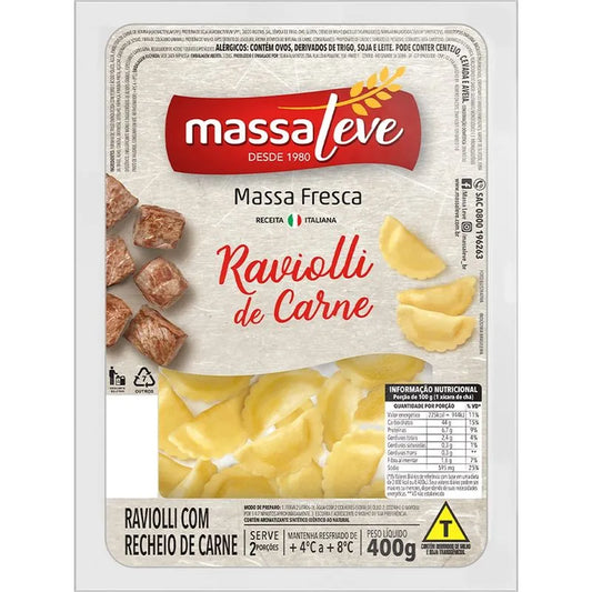 MASSA LEVE RAVIOLLI DE CARNE 400GR