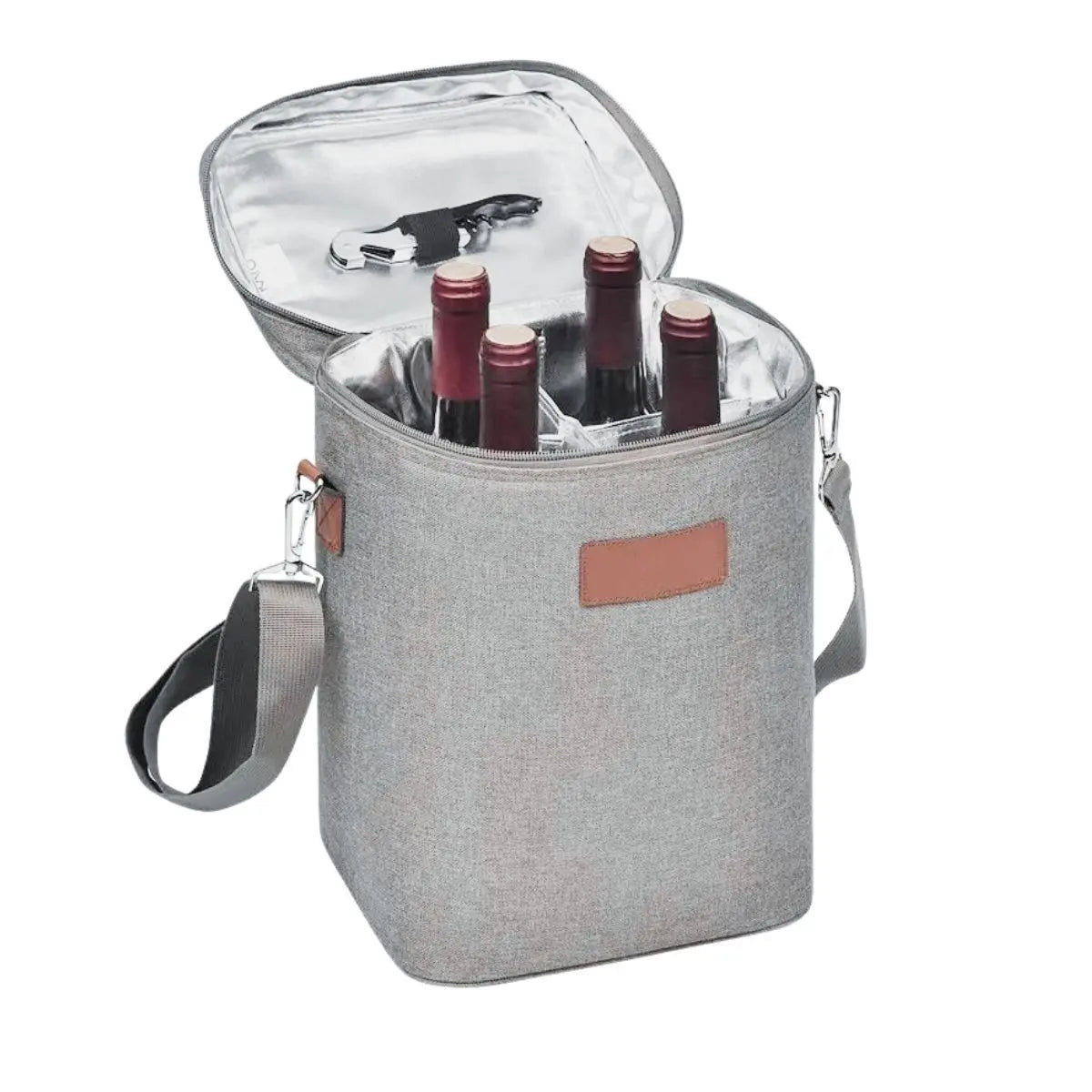 BOLSA TERMICA 6 GARRAFAS PLATINA