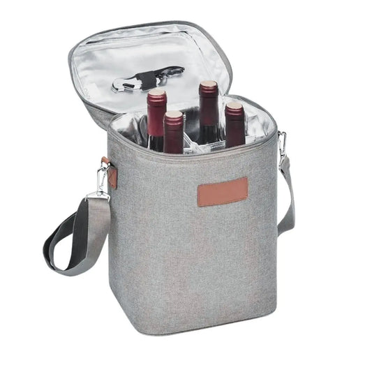 BOLSA TERMICA 6 GARRAFAS PLATINA