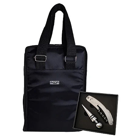 BOLSA TERMICA P VINHOS CK PRESENTES PRETA