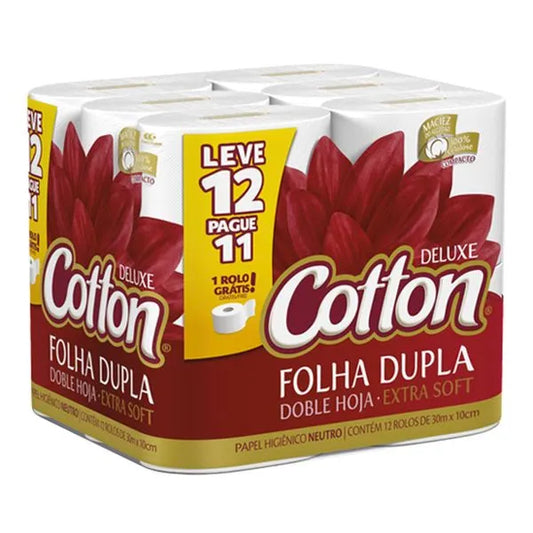 PAPEL HIGIENICO DELUXE COTTON LEVE 12 PAGUE 11