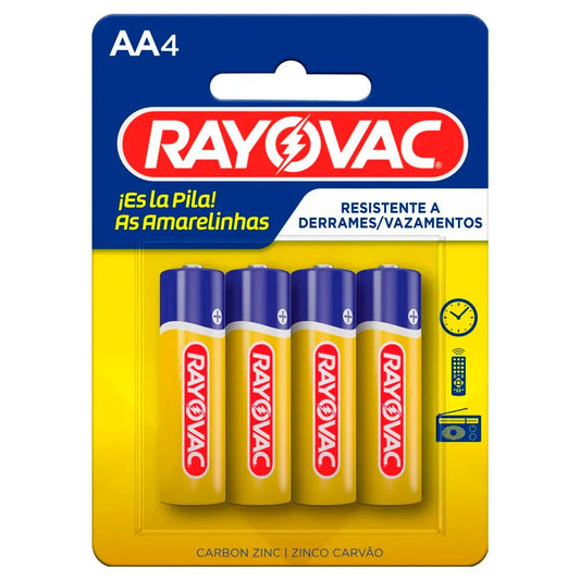 PILHA RAYOVAC AMARELINHAS AA4  C/ 4UN