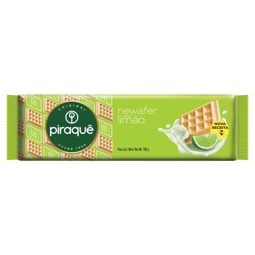 BISCOITO PIRAQUE NEWAFER LIMAO 100G