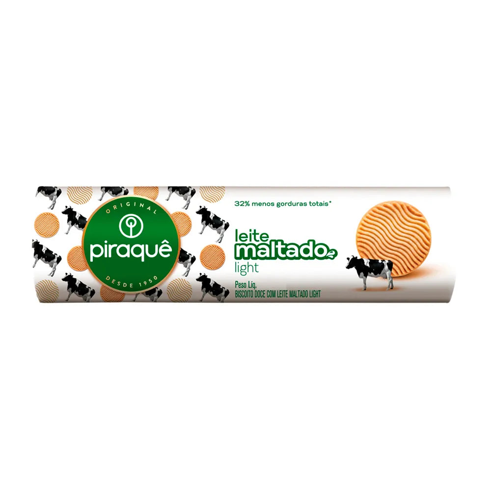 BISCOITO PIRAQUE LEITE MALTADO LIGTH 132G