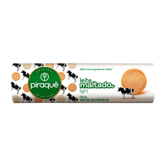 BISCOITO PIRAQUE LEITE MALTADO LIGTH 132G