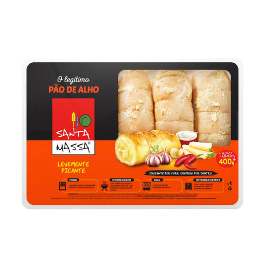 PAO DE ALHO TRADICIONAL PICANTE SANTA MASSA 400G