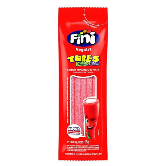BALA FINI TUBES MORANGO E NATA AZEDINHO 15GRS