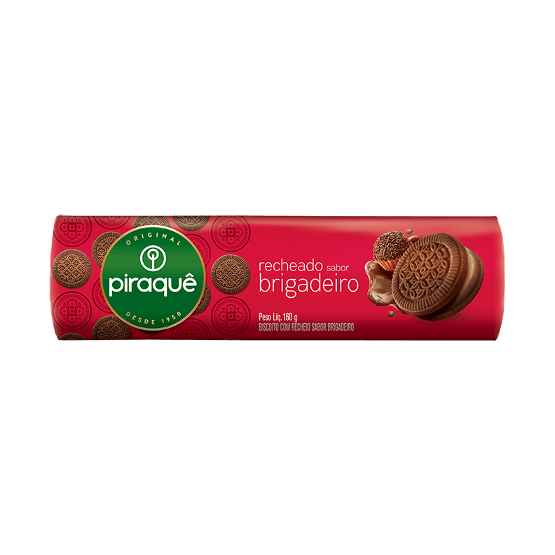BISCOITO PIRAQUE RECHEADO BRIGADEIRO 160G