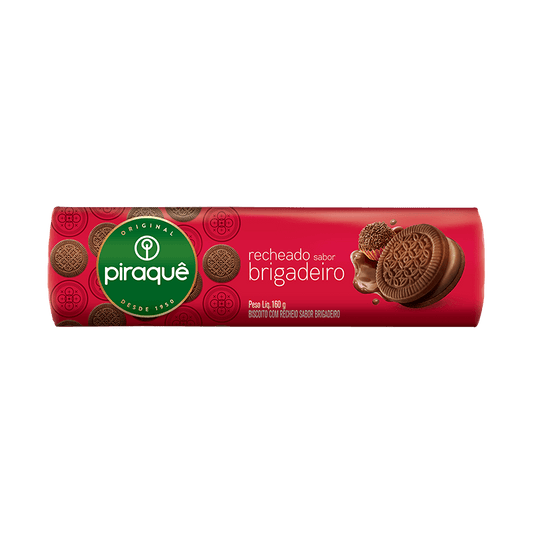 BISCOITO PIRAQUE RECHEADO BRIGADEIRO 160G