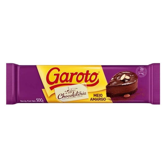 CHOCOLATE MEIO AMARGO GAROTO 500G