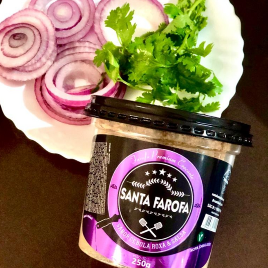 SANTA FAROFA SABOR CEBOLA ROXA & SALSA POTE 250G