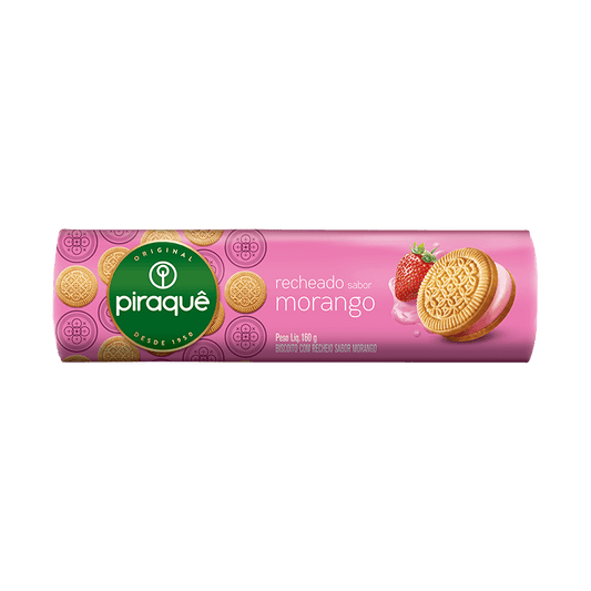 BISCOITO PIRAQUE RECHEADO MORANGO