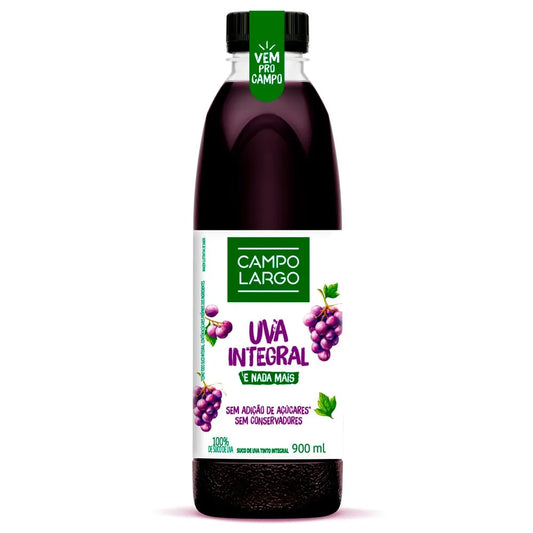 SUCO CAMPO LARGO DE UVA TINTO INTEGRAL 900ML